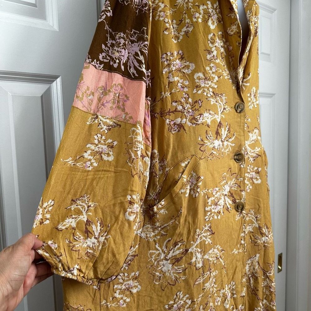 Sabrina Bohemian Duster Jacket Mustard Floral - Picture 6 of 9